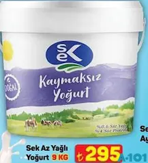 SEK AZ YAĞLI YOĞURT 9 KG indirimli fiyat SEK AZ YAĞLI YOĞURT 9 KG fiyat ve kampanya bilgisi